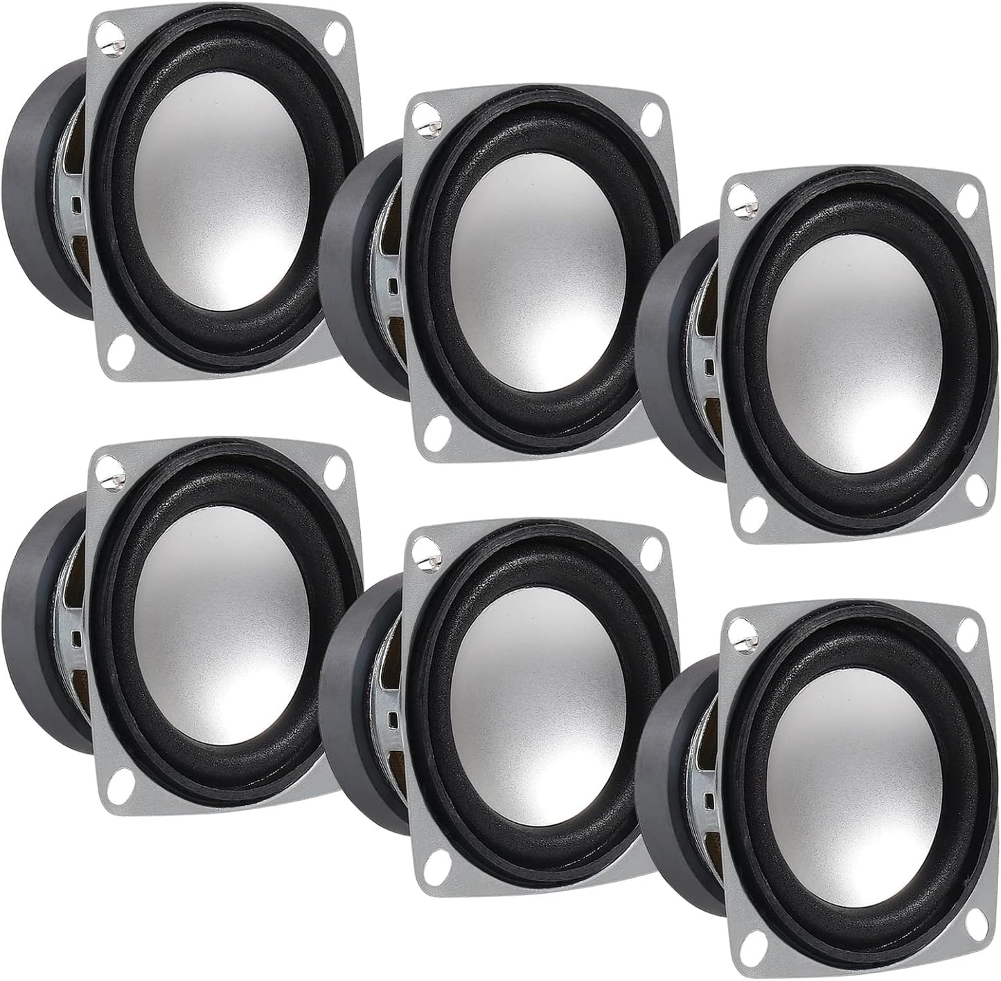 DWEII 6Pcs 2" 4Ohm 3W Full Range Audio Speaker Stereo Woofer Loudspeaker