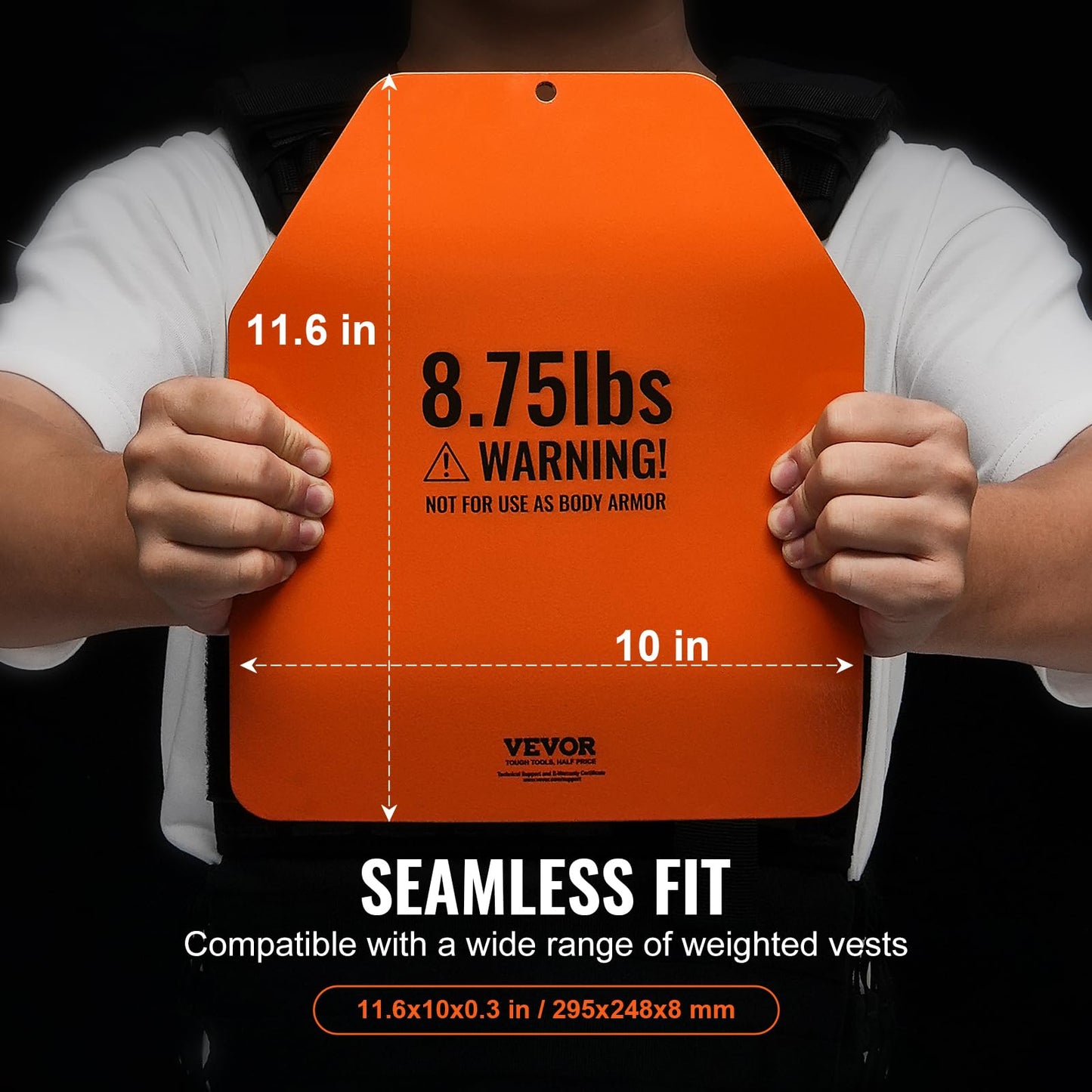 VEVOR Curved Weight Vest Plates, 8.75 LB Pairs, Premium Steel Weighted plates, Contoured Ergonomic Fit – WODs, Additional Weight for Weight Vests, for Strength Training, Running, Heavy Workouts