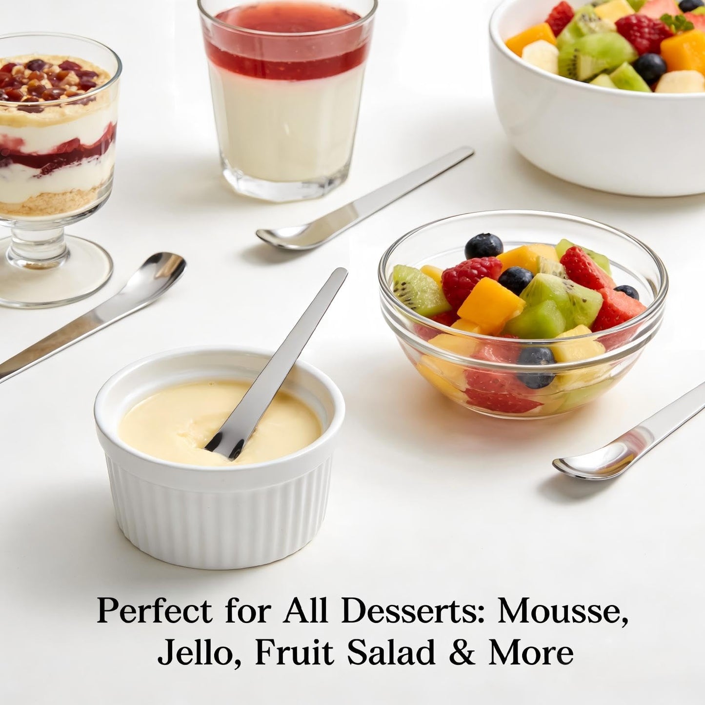 Premium Stainless Steel Long Handle Ice Cream Spoon - Ergonomic & Effortless Scooping for Hard Ice Cream, Desserts, Coffee - Heavy Duty, Stylish Design for Home, Bakers, Baristas (4)