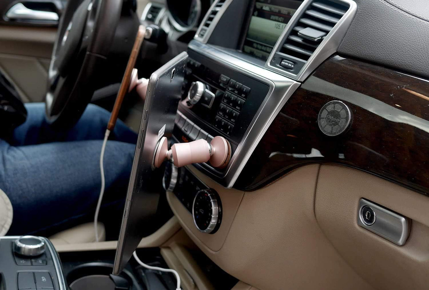 CLUTCHIT The Original Dual Magnetic Movable Phone Holder and Tablet Mount (Silver)