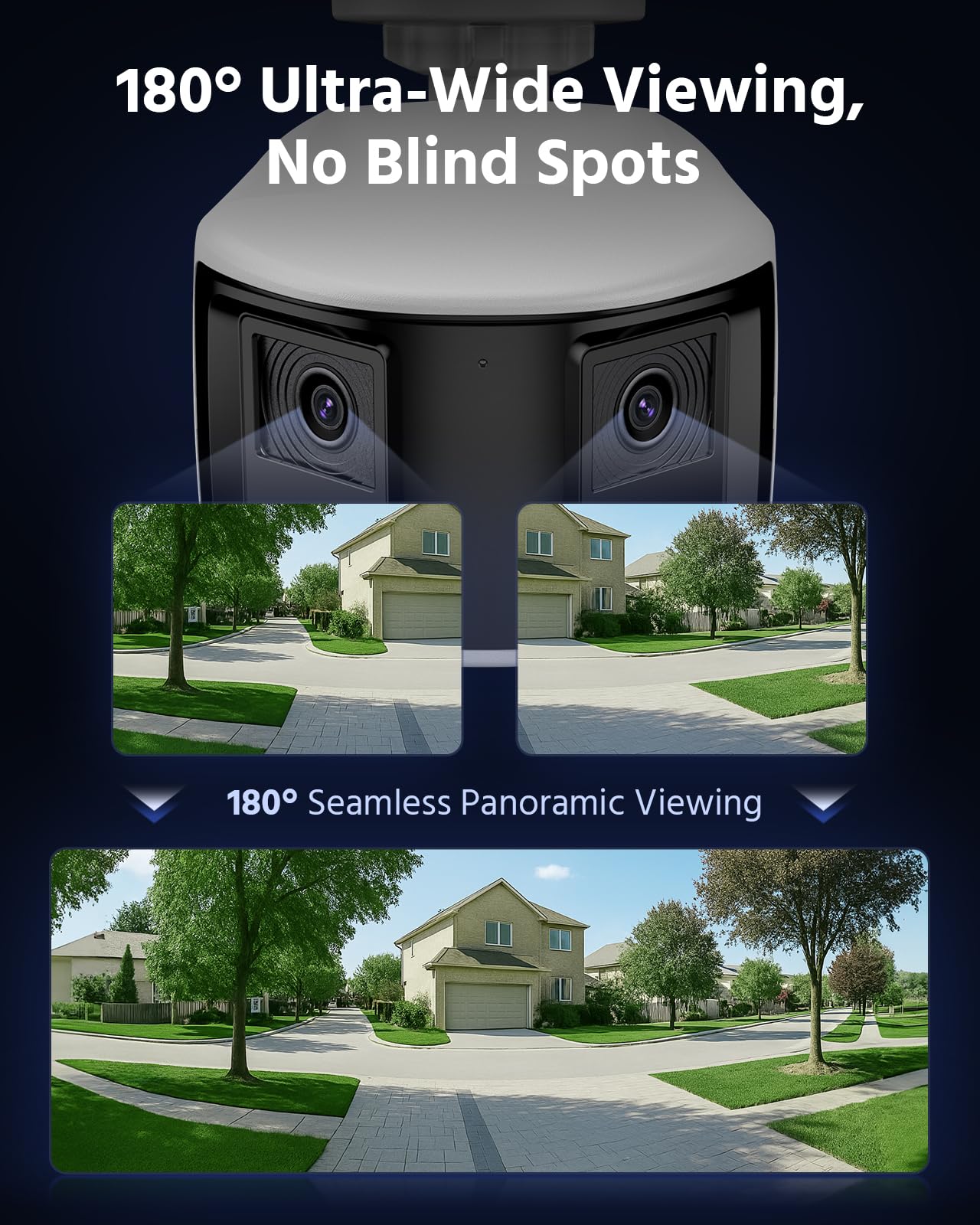 ANNKE FCD800 4K 8MP Dual Lens PoE Security Camera, 180°Panoramic View, Smart Light Color Night Vision, Two-Way Audio, Light&Sound Alarm, AI Human/Vehicle Motion Detection, IP67 Weatherproof