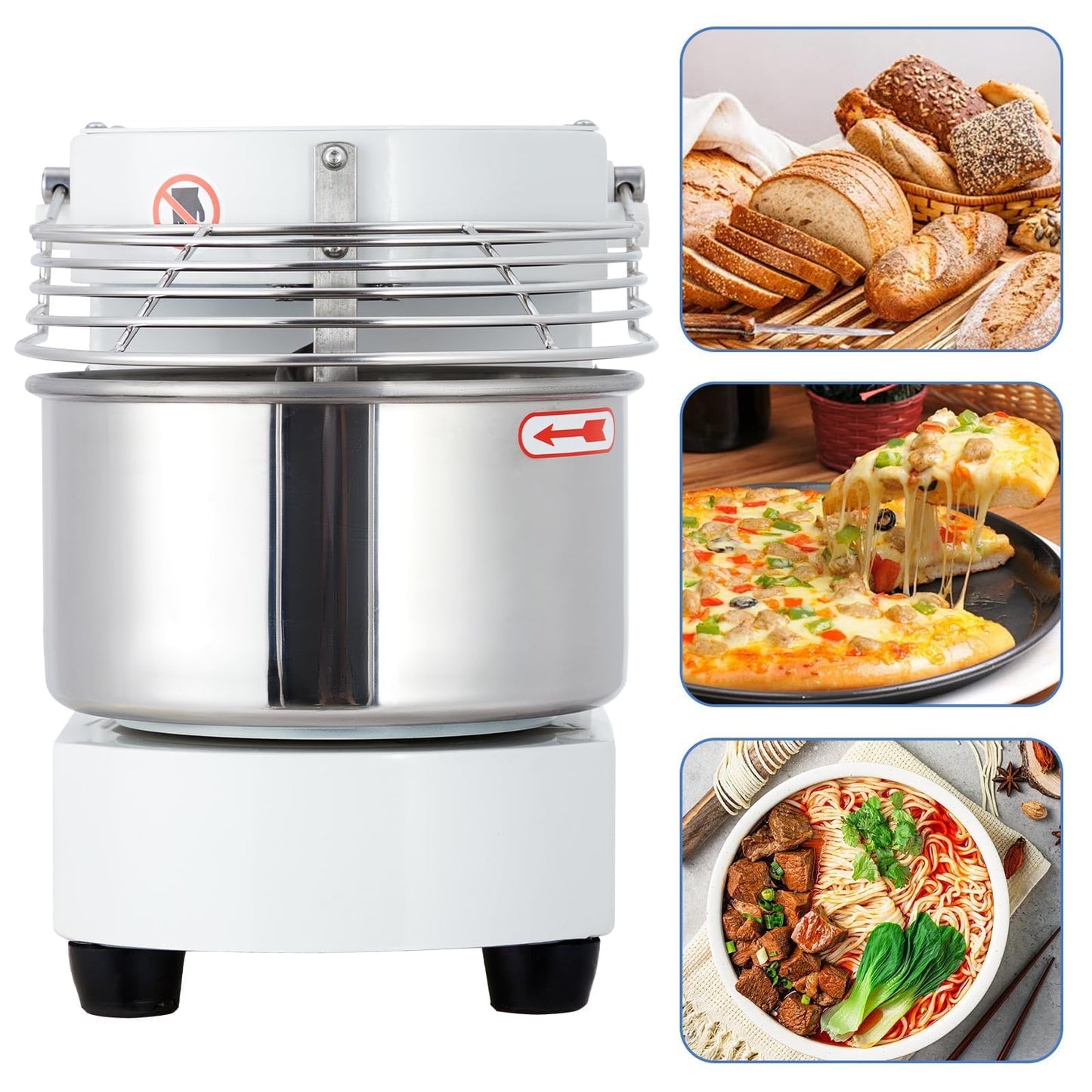GarveeHome 10.5 Qt Commercial Stand Mixer, 650W Touch Screen Control with Timer & Safety Shield, Dual Rotating Dough Machine, Stainless Steel Bowl for Restaurant & Bakery