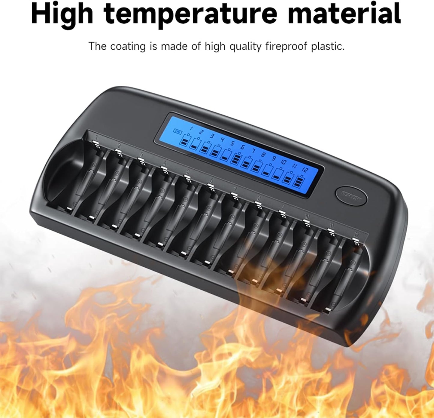 Mspalocell 12 1.2v Bay AA AAA Battery Charger with LCD Display Fast Charging for Rechargeable Batteries with Refresh