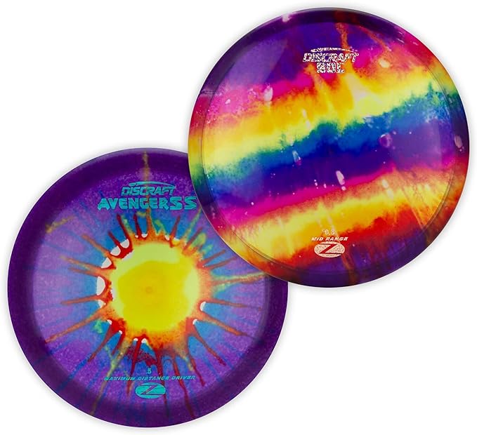 Discraft Z Fly-Dye Two Pack – Disc Golf Set | Buzzz & Nuke SS | Zone & Raptor | Sol & Avenger SS | Perfect for Men, Women, and Kids | Disc Weight, Color & Foil Will Vary