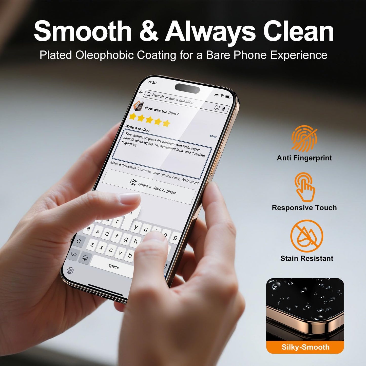 17 6.9 inch, 9H+ 2 Pack BossKiss for iPhone Pro Max Screen Protector [TOP Hardness] [Military Grade Shatter Protection]
