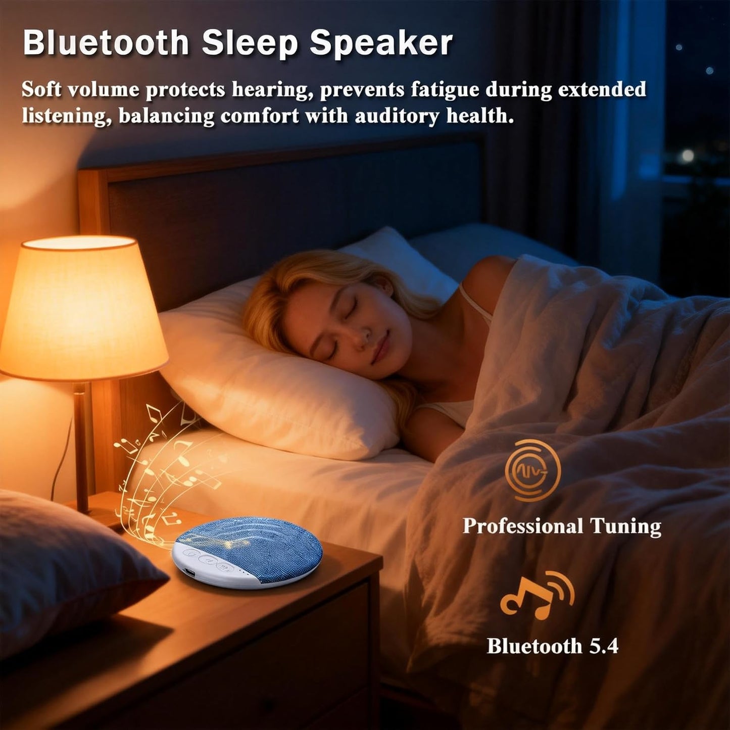 Generic Bluetooth Pillow Speaker-Mini Bone Conduction Bluetooth Sleep Aid,Private Sleep Headphones,Ultra Thin Pillow