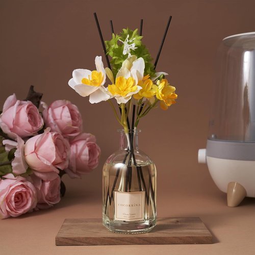 Cocorrína Reed Diffuser - Clean Linen Scent | 8.5 Fl. Oz (250ml) with 8 Sticks for Home Decor