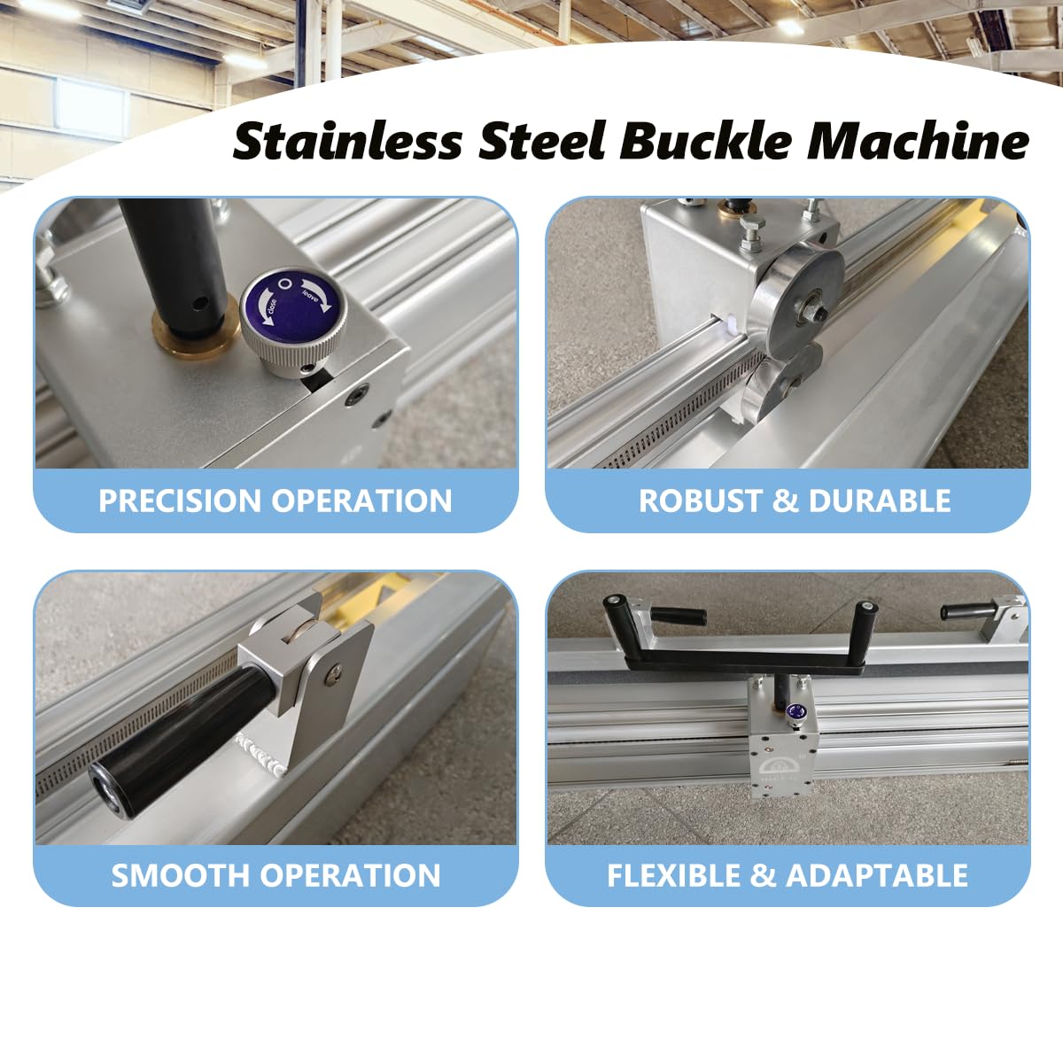 36'' Conveyor Belt Manual Roller Machine, Industrial Fastener Roller Lacer Installation Tool Splice Assembler 2 Face Strips Included, for Wire Hook and Spike Lacing Fastener