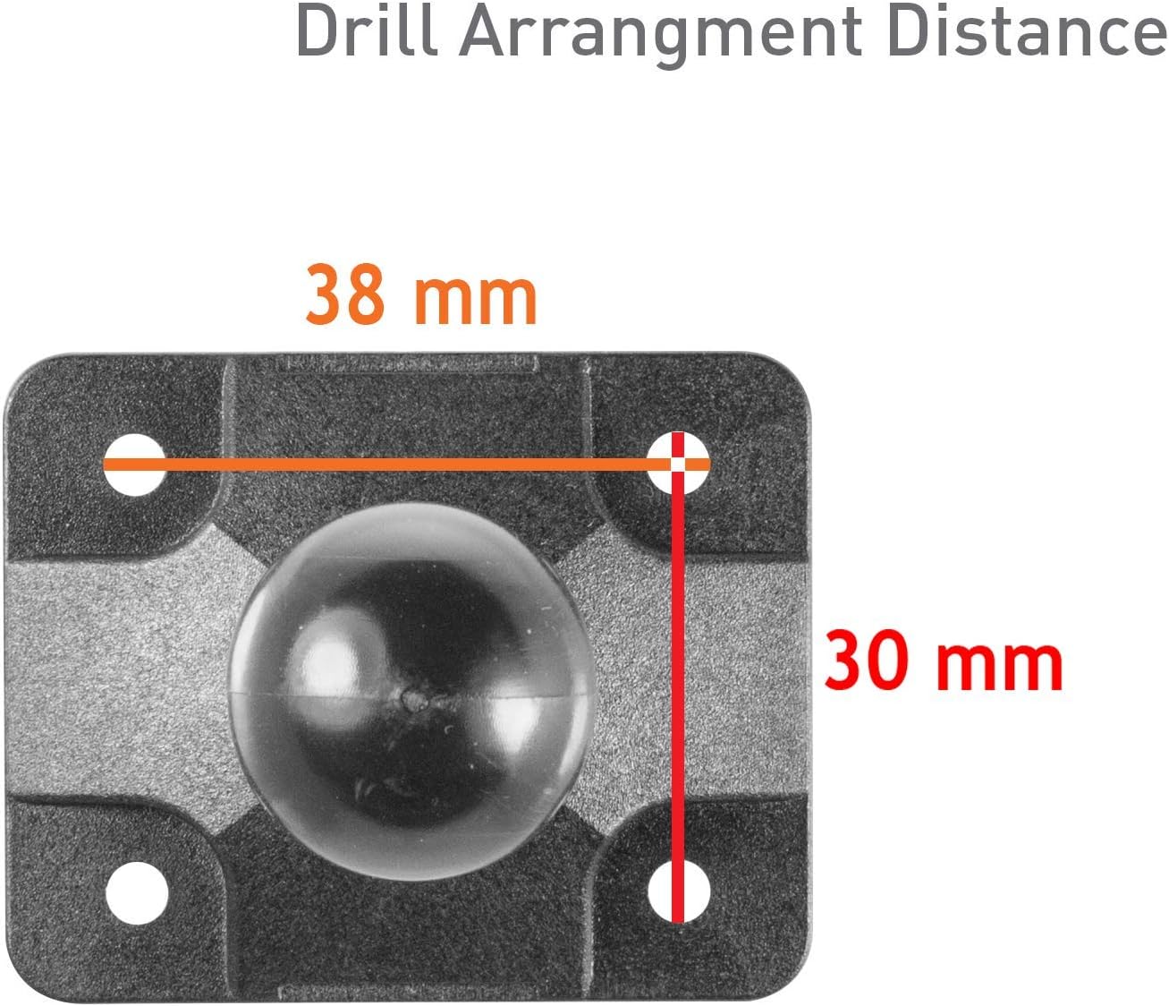 25mm 1 inch arms,25mm Composite,IBPB-33880 iBolt / Composite AMPS Adapter Plate for Industry Standard Dual Ball Socket