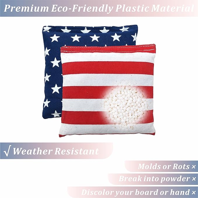 Cornhole Bags Set of 8 Regulation Professional Corn Hole Bean Bags Weather Resistant for Tossing Adults Yard Game