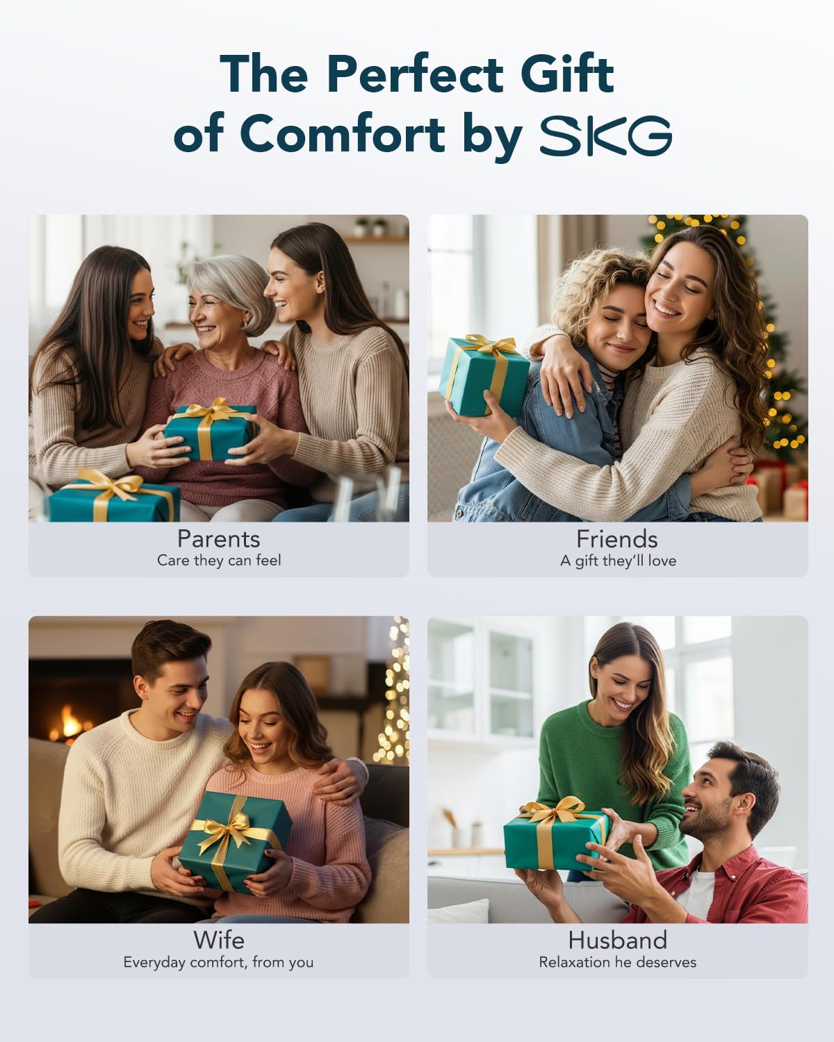 SKG G7 Pro Fold Neck Massager for Strain Relif Deep Tissue with Heat and Vibration Cordless Travel Massager, Fathers Day Dad Gifts Foldable Neck Massager for Office Home Car Travel