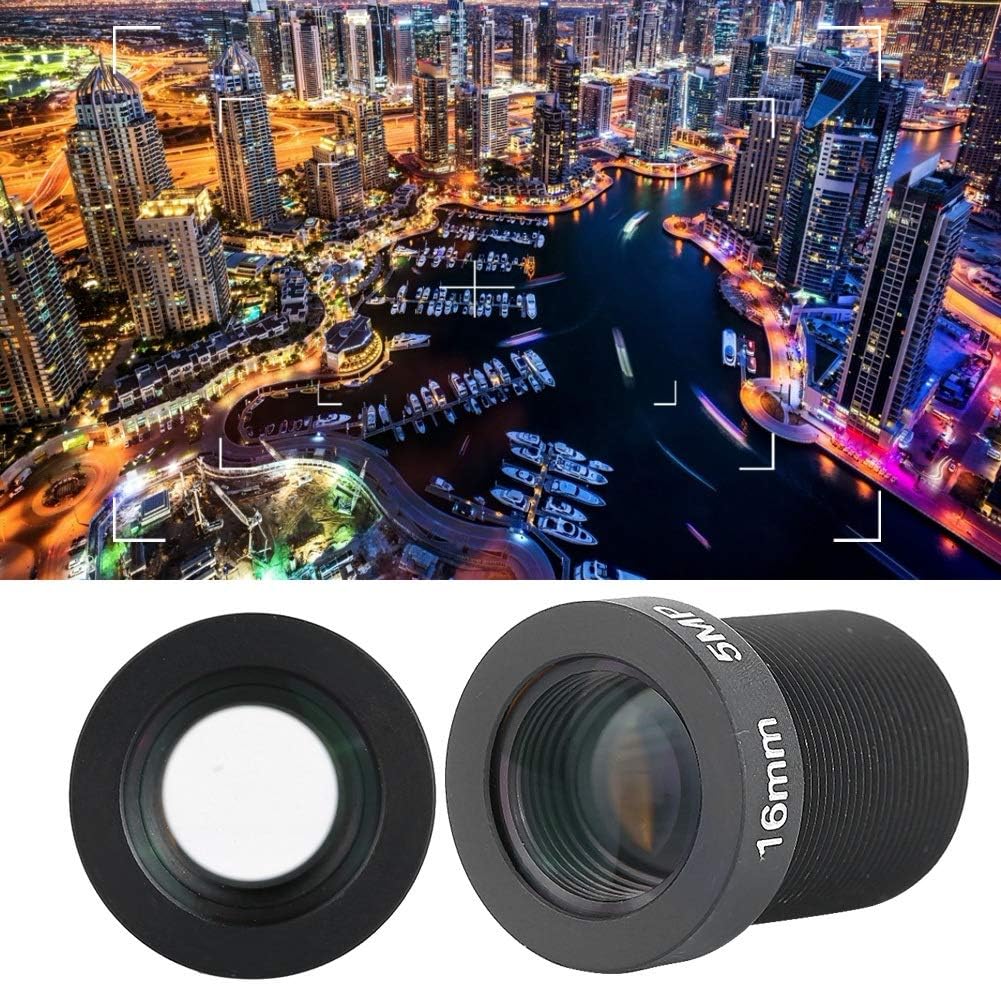 Dioche 16mm 5MP M12x0.5 Fixed Board Lens, HD CCTV Security Camera Wide Angle Lens, Standard Screw Connector Camera