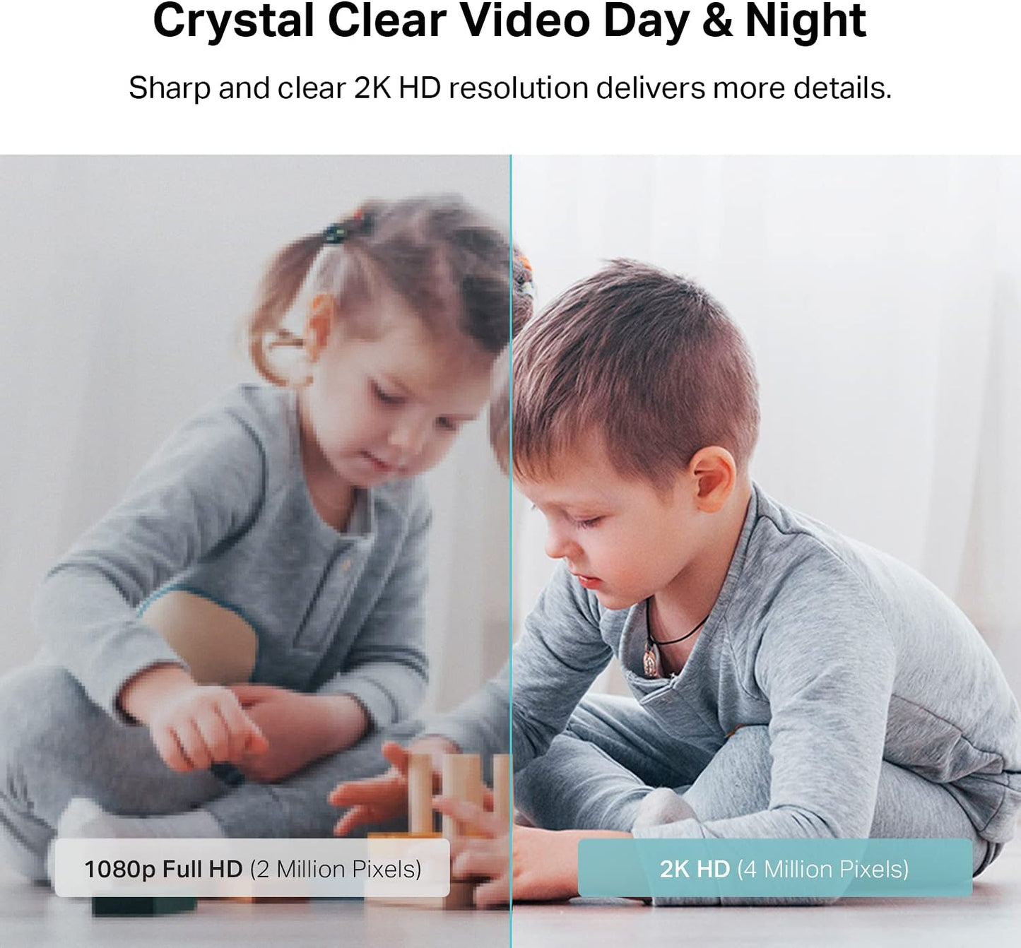Kasa Smart 2K+ 2-Way KC410S Kasa Indoor Pan/Tilt Wired Security Camera - Works as a Baby Monitor & Pet Camera, Motion