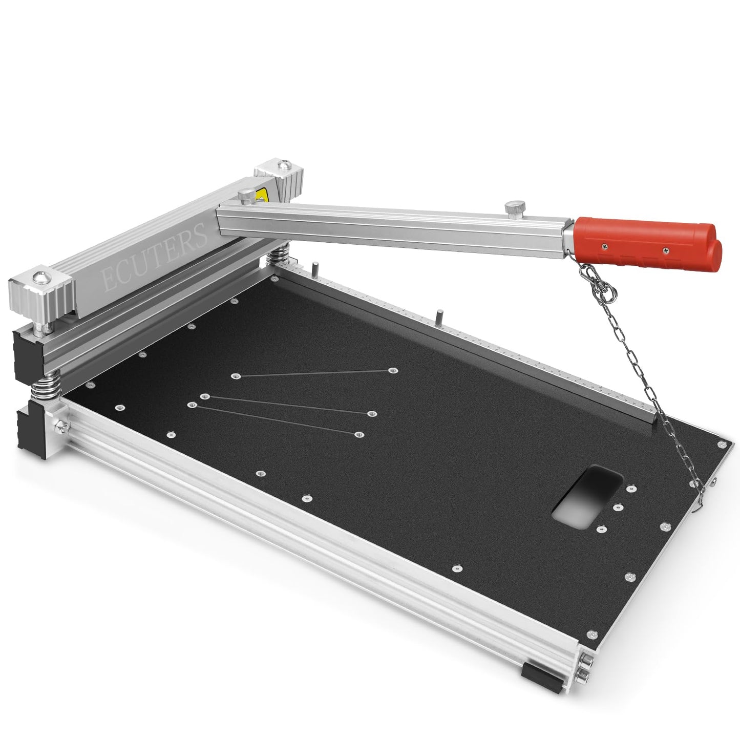 ECUTERS 13“ Laminate Floor Cutter with Wheels, Heavy Duty Vinyl Floor Plank Cutter, Adjustable Angle Length Cutting 17mm Thick LVP SPC WPC Engineered Wood