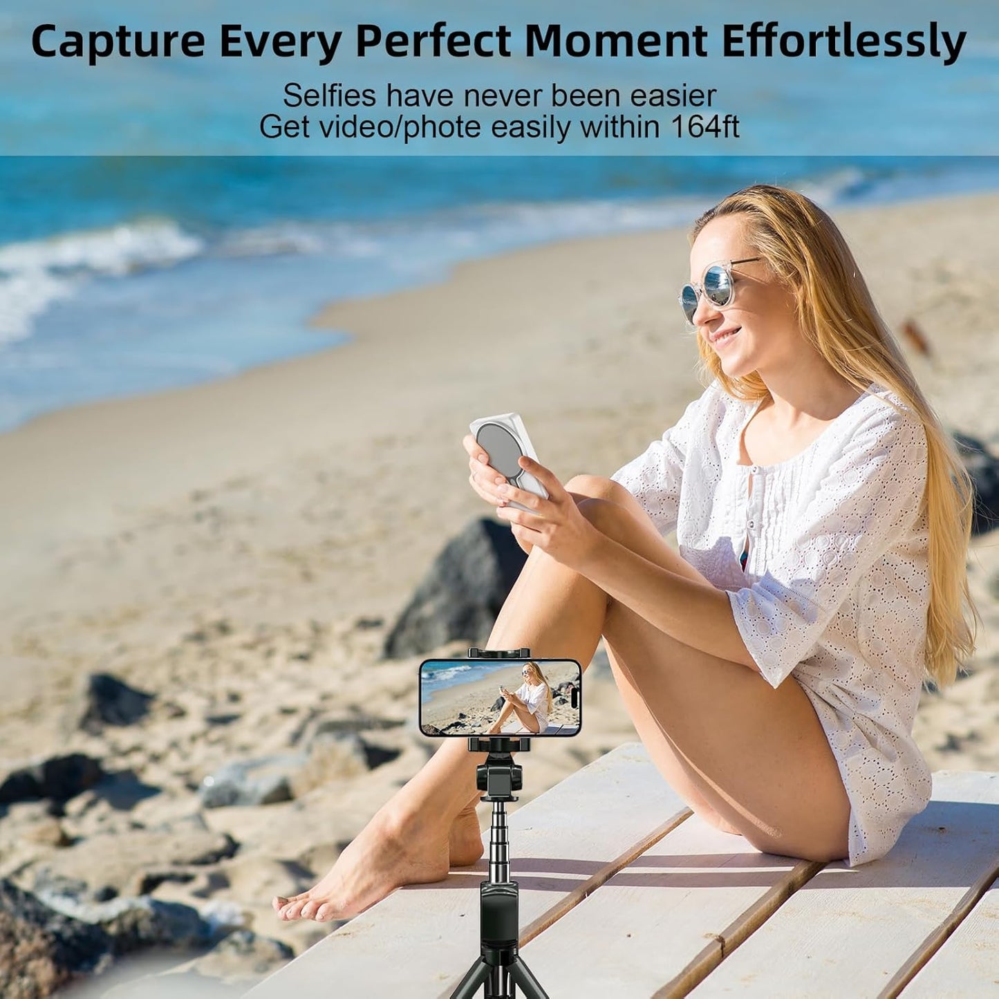CONNOVA Control,1080P Phone Vlog Selfie Monitor Screen,Magnetic Mount Wireless Connection with Remote Wireless