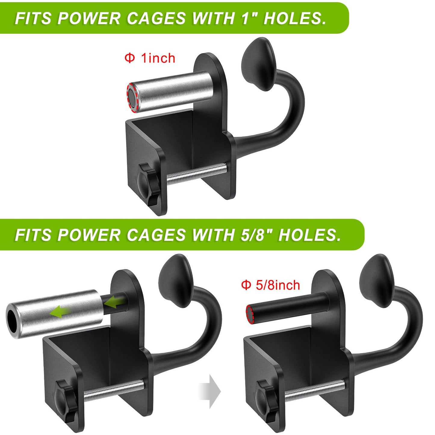 Lifeswell Resistance Band Anchors, Rack Attachment for 2"x2" Power Rack with 1" or 5/8" Hole, Adjustable Multi Point Workout Hook for Strength Training, Fitness, Physical Therapy, 2 Pack