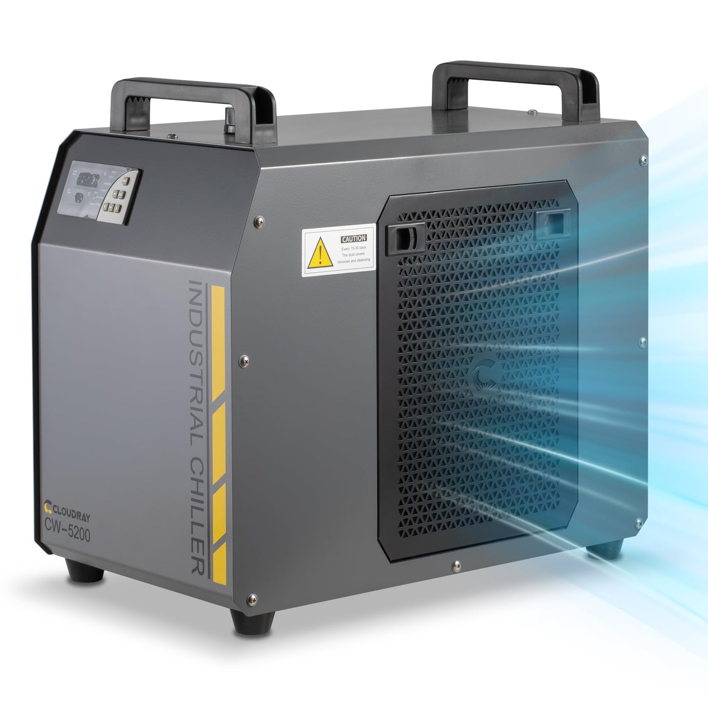 Cloudray 6L Industrial CO2 Laser Water Chiller 0.61HP CW5200 Precise Thermostat Recirculating CO2 Industrial Laser Chiller for 60W 70W 80W 90W 100W 120W 130W 150W CO2 Engraving Machine Cooling Machine
