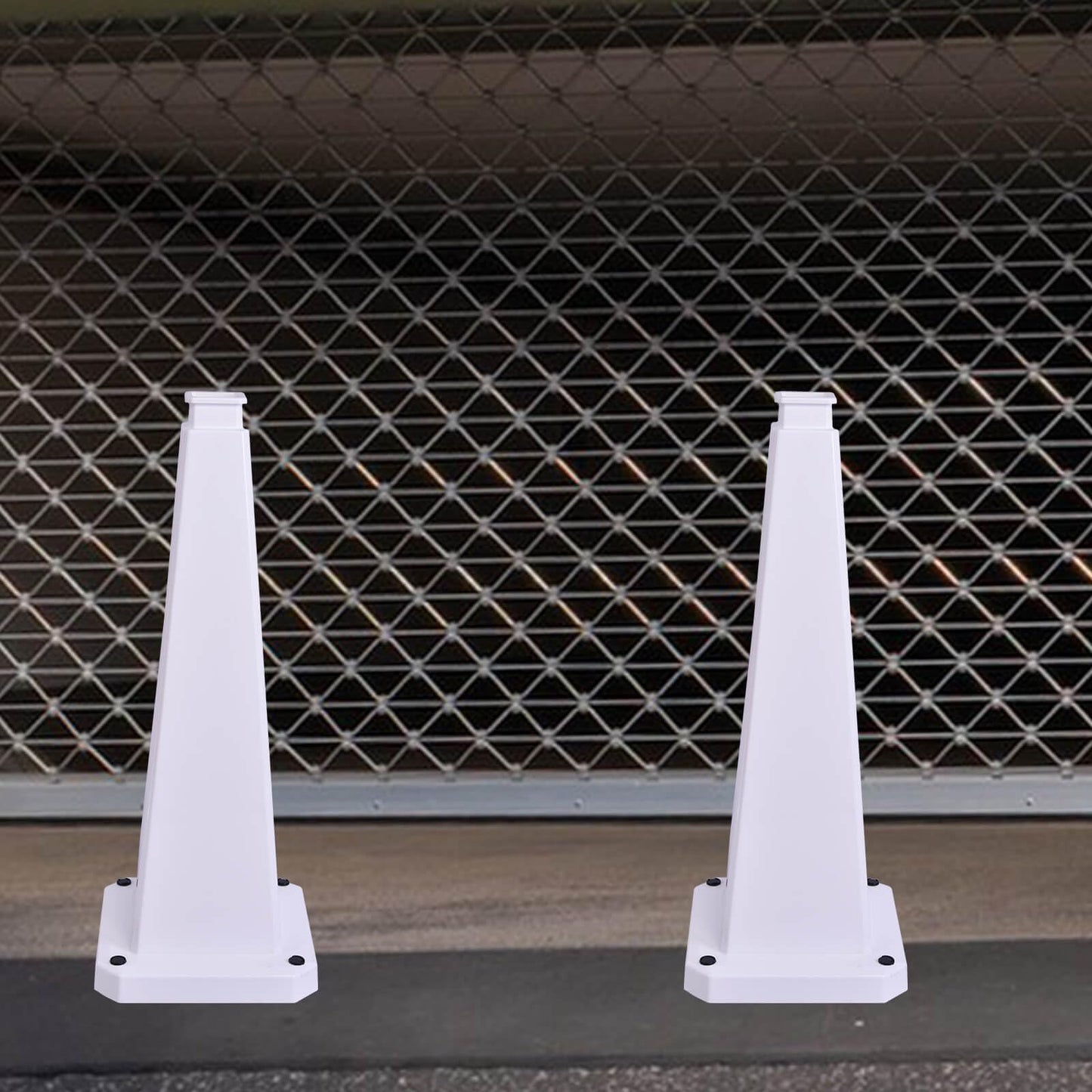 OranclUS 6 Pack 28 Inch Solid White Traffic Cone, High Visibility Durable PVC Safety Cone, Stackable Heavy Duty Traffic Control Cones (6, Solid White, 28inch Blank)