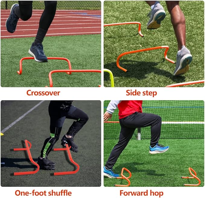 4 Pack Agility Speed Training Hurdles- 6" Detachable Agility Training Hurdles- Sports Practice Equipment for Athletes, Soccer, Basketball