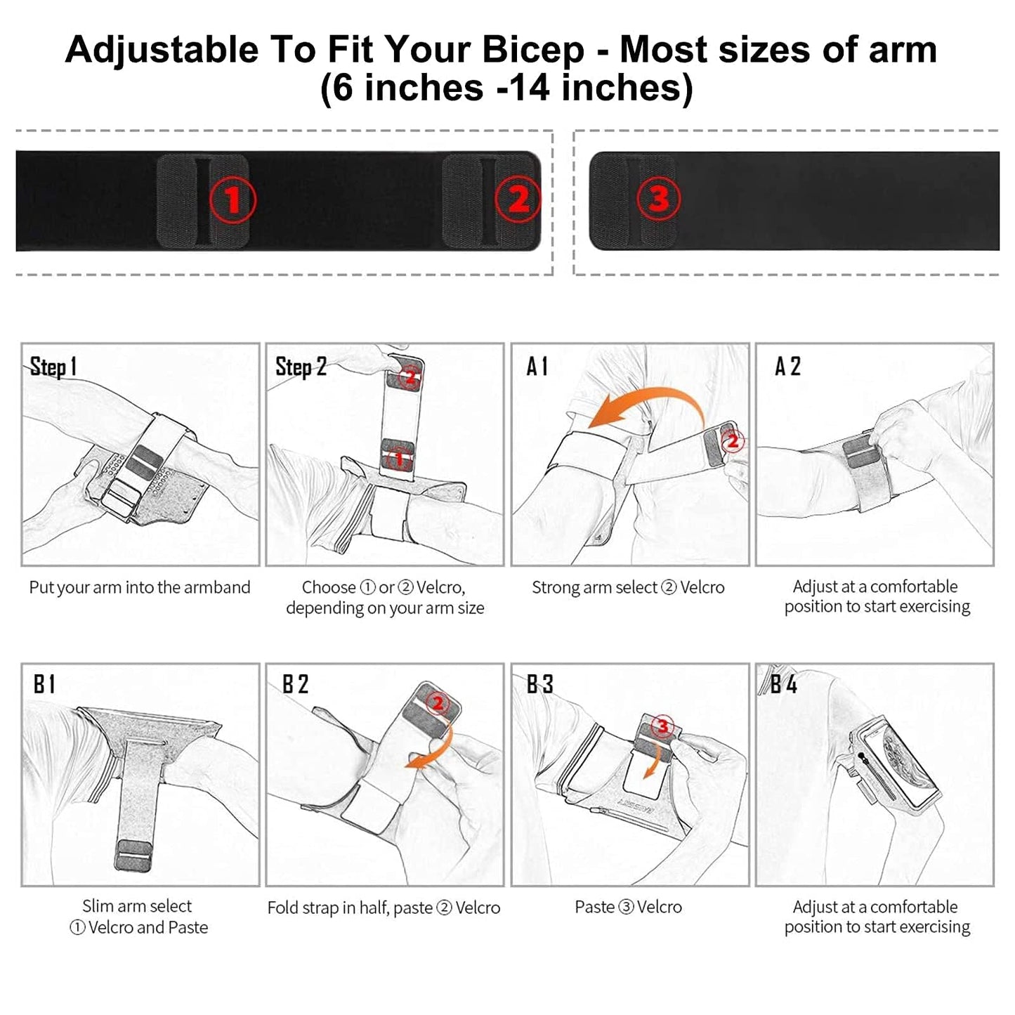 Running Armband with Earphone Bag Cell Phone Armband for iPhone 17 16 15 Pro 14 Plus 13 11 XR, Galaxy S24/S10 Water Resistant Sports Phone Holder Case & Zipper Slot Car Key Holder for 6.7 inch Phone
