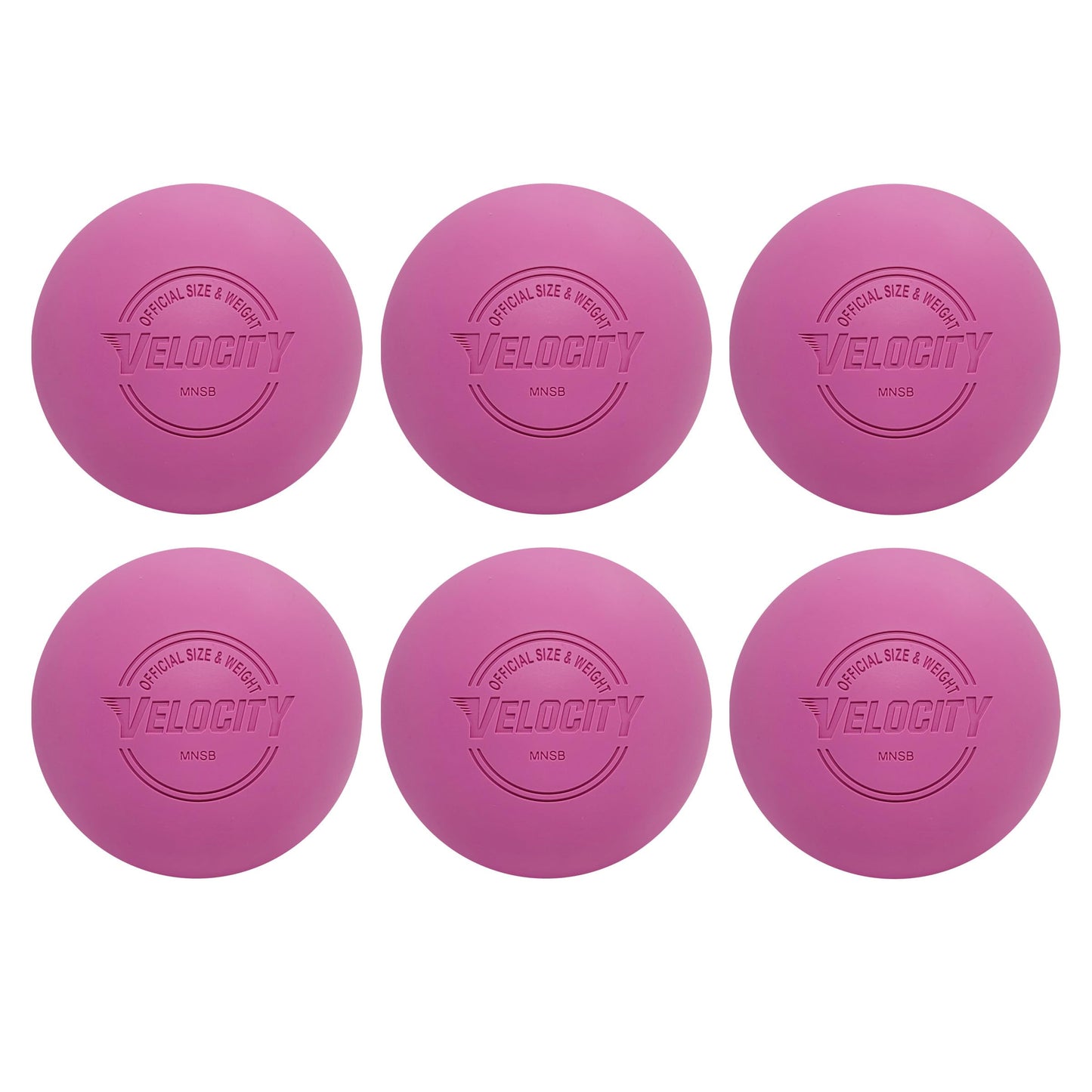Velocity Practice Lacrosse Balls - 1, 2, 3, 6, 12, 18, 24, 36, 60 and 120 Packs - Official Size and Weight - Pink