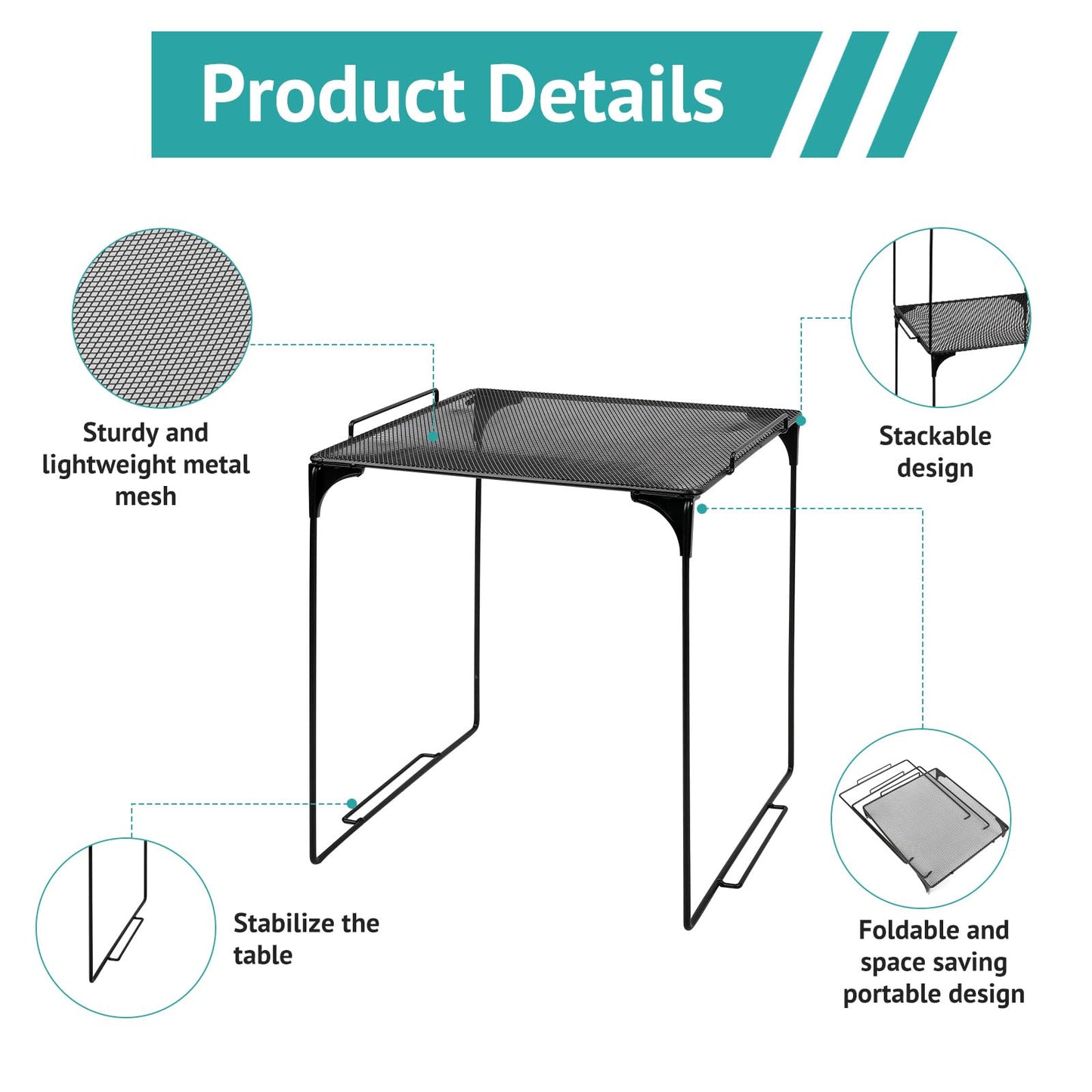 AUECOOME Locker Organizer Shelf Stackable Extra Locker Shelf for School Locker Organizer Storage Cabinet Accessories Suitable for School, Office, and Home use (1, Black)