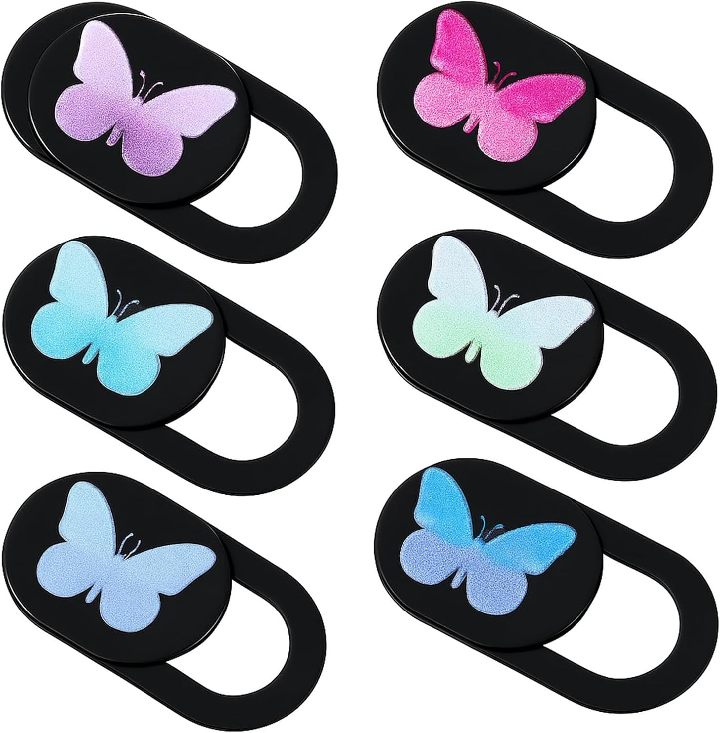 Qulkws 6 0.73''x0.35'' Pcs Webcam Cover Slide Butterfly Design Ultra-Thin Laptop Camera Cover Slide Web Cam Privacy