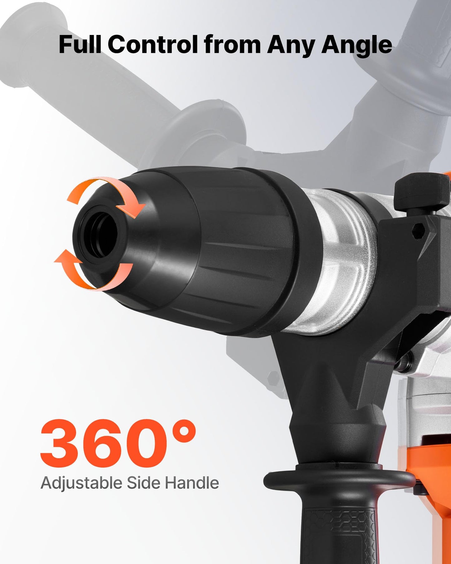 VEVOR Rotary Hammer Drill, 1-9/16 in SDS-Max Cordless, Heavy Duty 20V Battery Powered Rotary Hammer, Including 2 Batteries, Charger, Drill Bit, Pointed Chisel, Carrying Case, for Concrete, Masonry