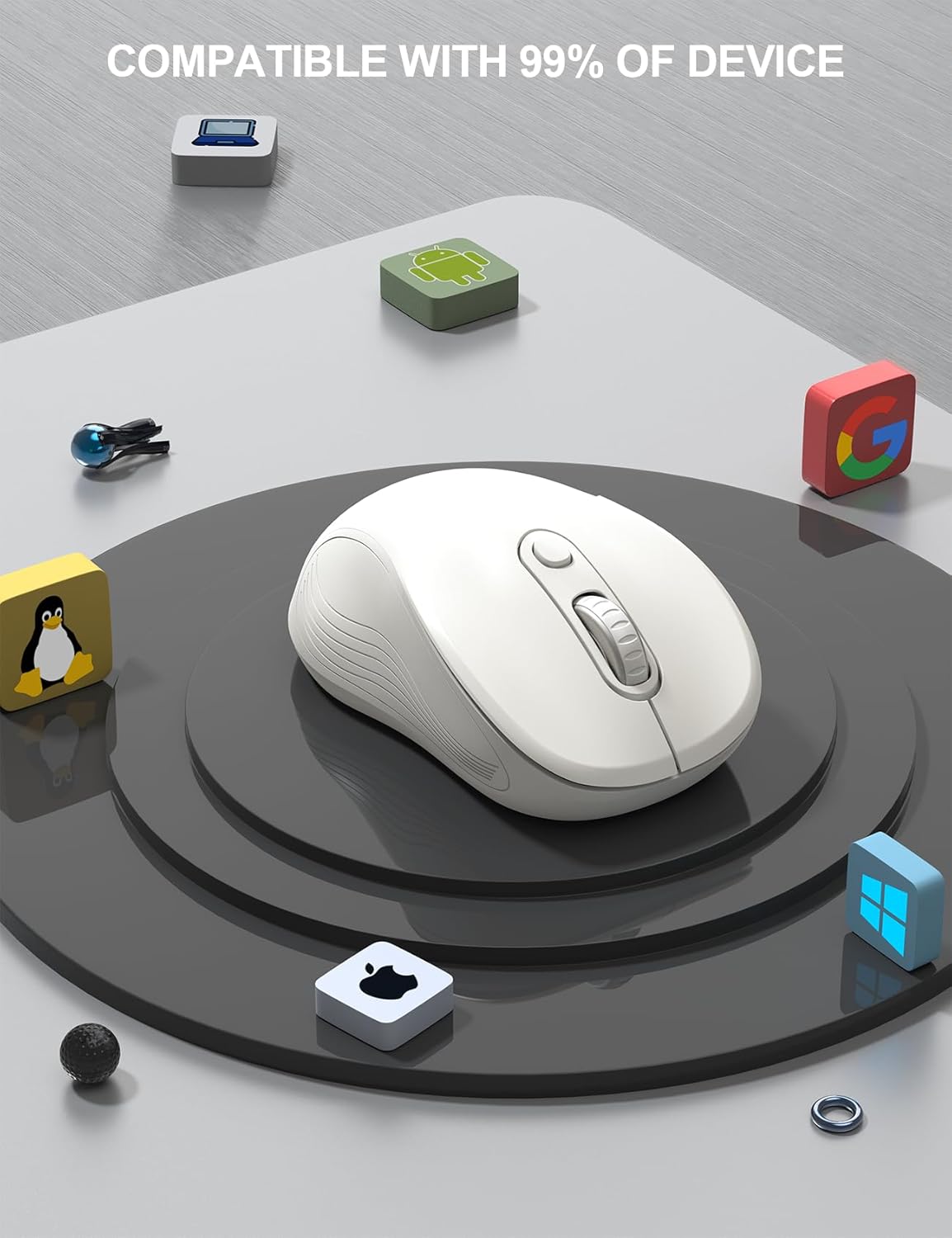 Trueque 2.4GHz 3 6 M01 Wireless Mouse for Laptop, Ergonomic Computer Mouse with Back & Forward Buttons, Adjustable DPI