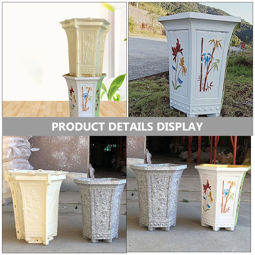 GANAZONO epoxy Resin Concrete molds Home Decor DIY Flower Pot Shape molds Hexagonal Flower Pot Making Mold Craft epoxy Planter DIY Craft Mold Desktop Plastic Supplies