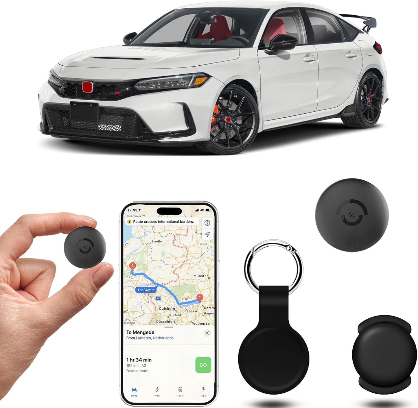 myclong Mini GPS Tracker for Vehicles Car Tracker Device Hidden with Magnetic Silicone Case, iOS Compatible Portable