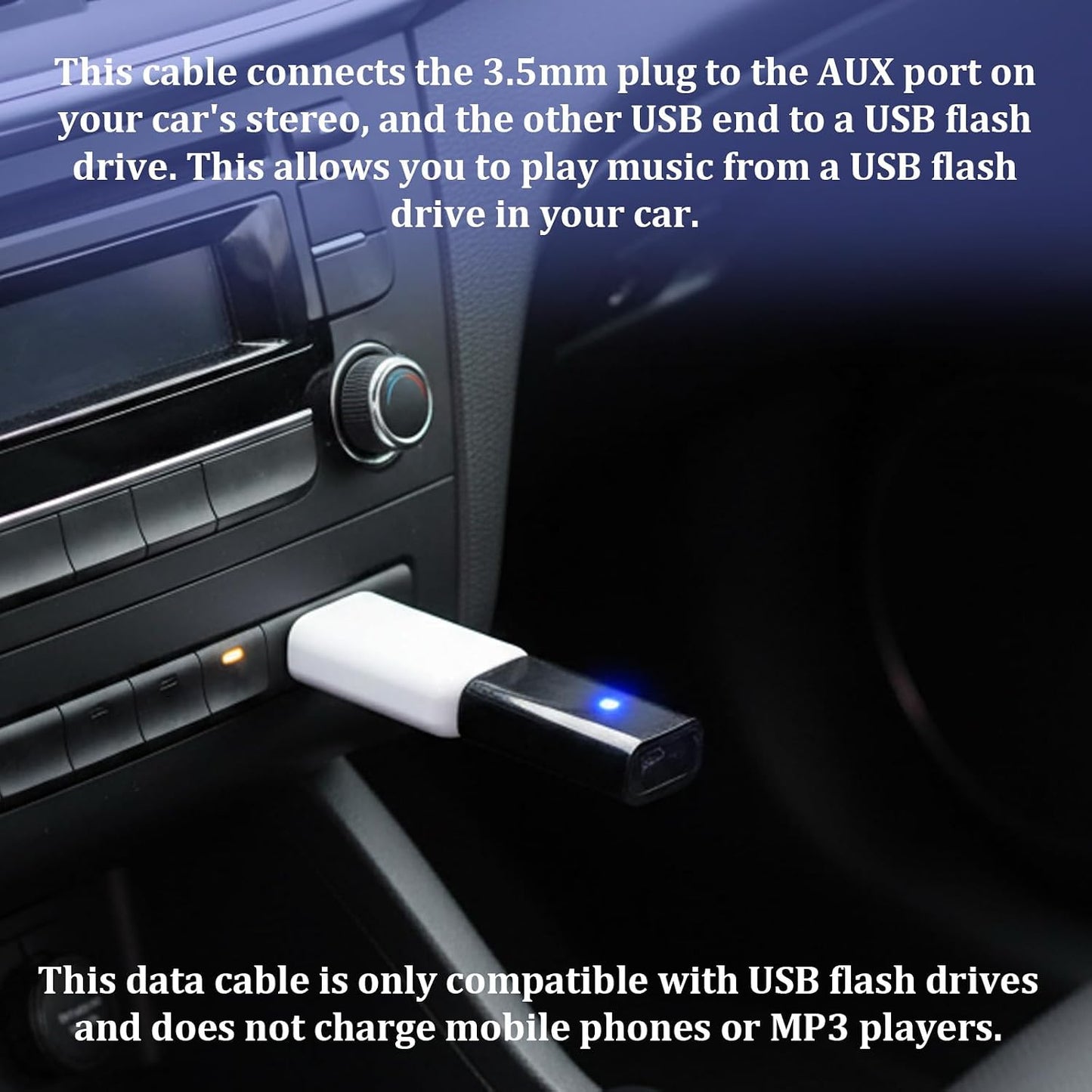 Jxiwfvl 2 3.5mm Mp3 PCS Aux to USB Adapter - USB Female to Jack Audio Adapter for Flash Drive Car CD Player, Music
