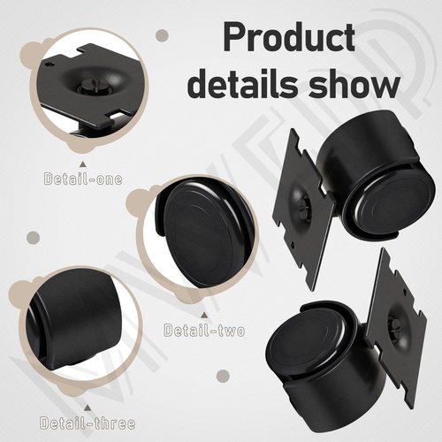 MWEDP 40 mm Wheel/Plate Assembly Compatible with Vacuum D4 D4C SE E E2 Series Vacuum Cleaner Cart Castor Wheels (4 Pack)