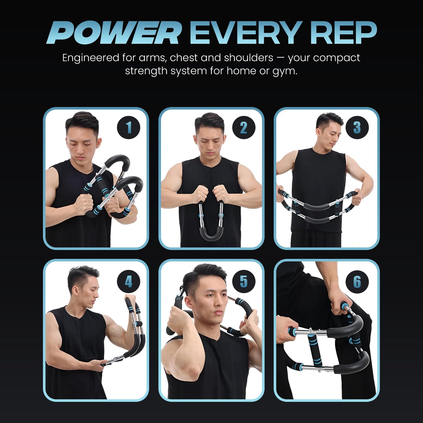 Twister Arm Trainer – Adjustable 60–100 lbs Chest Exerciser – Home Gym Workout Equipment for Men & Women – Upper Body Strength Trainer for Chest, Arms, Shoulders, Back – Steel Spring Fitness Machine