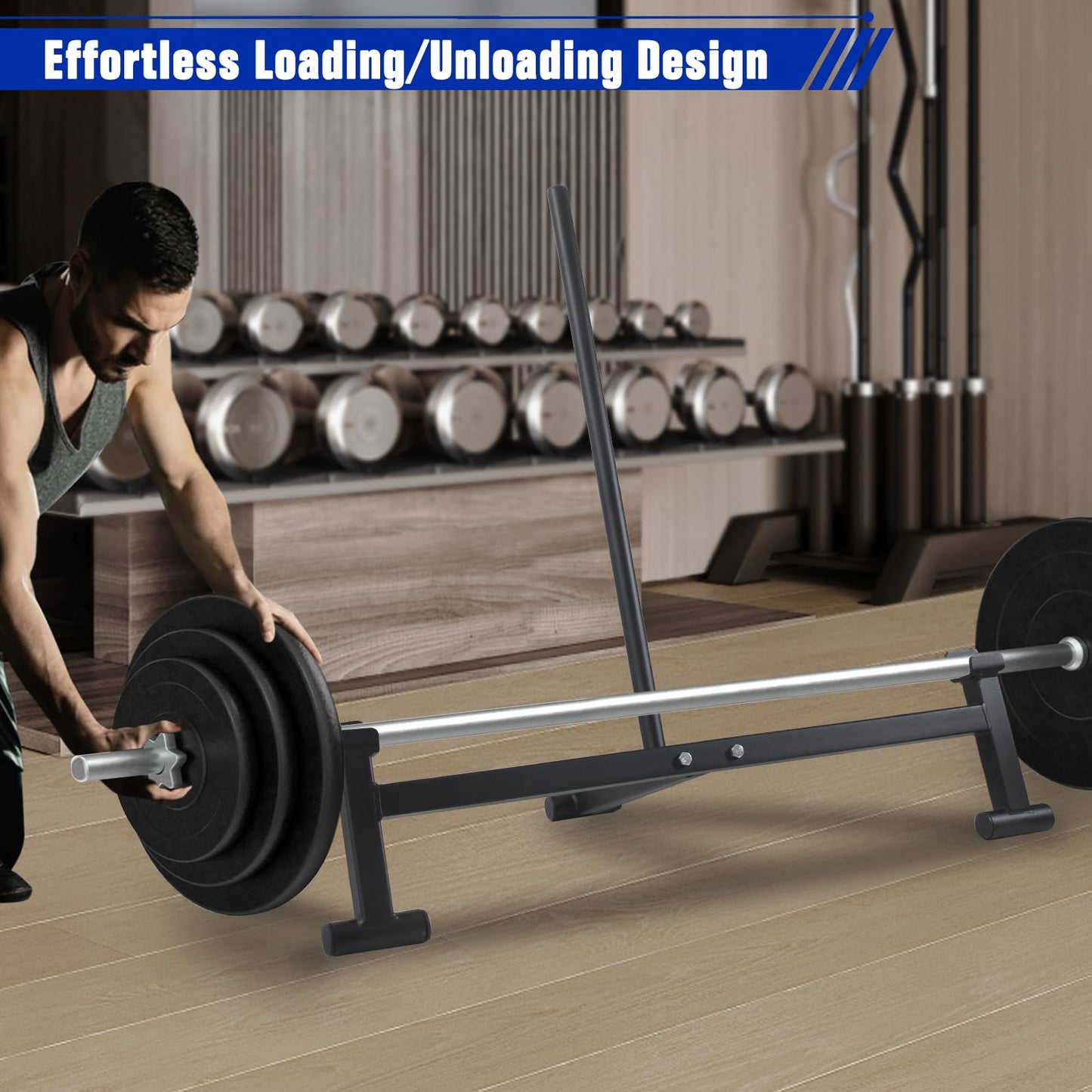 Yoloyakidra Deadlift Barbell Jack Stand 2000 LB Capacity, Heavy Duty Barbell Lift for Easy Loading Unloading Weight Plates, Ideal for Powerlifting Weight Training Home Gym