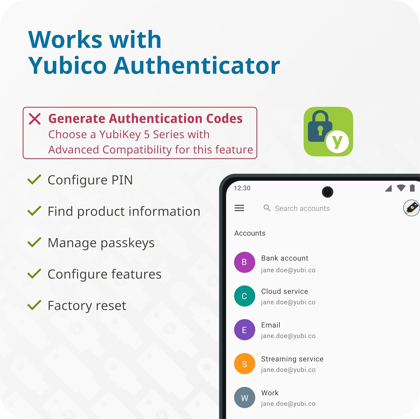 Yubico - Security Key NFC - Basic Compatibility - Multi-factor authentication (MFA) Security Key, Connect via USB-A