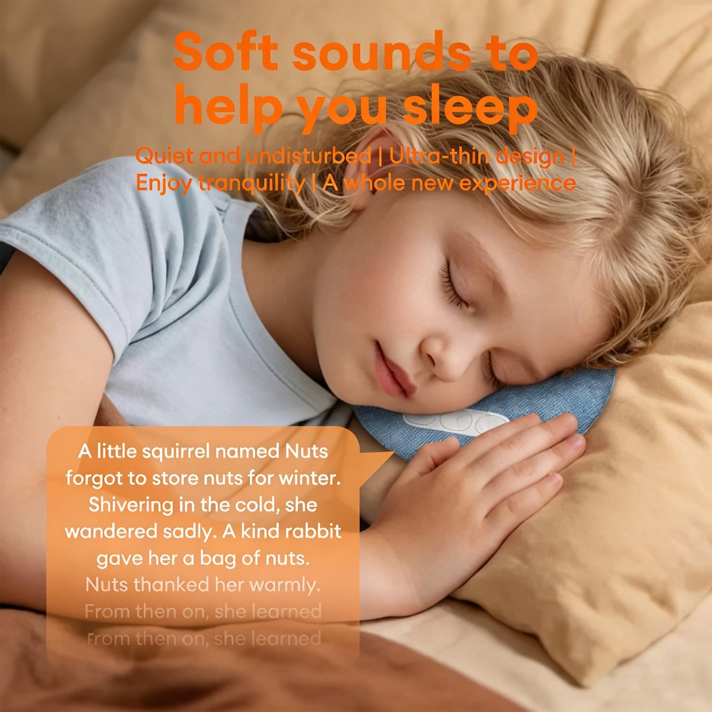 Uceento 2026 Pillow Speaker for Sleeping, Mini Bluetooth Pillow Speakers, Ultra-Thin Under Pillow Speaker with White