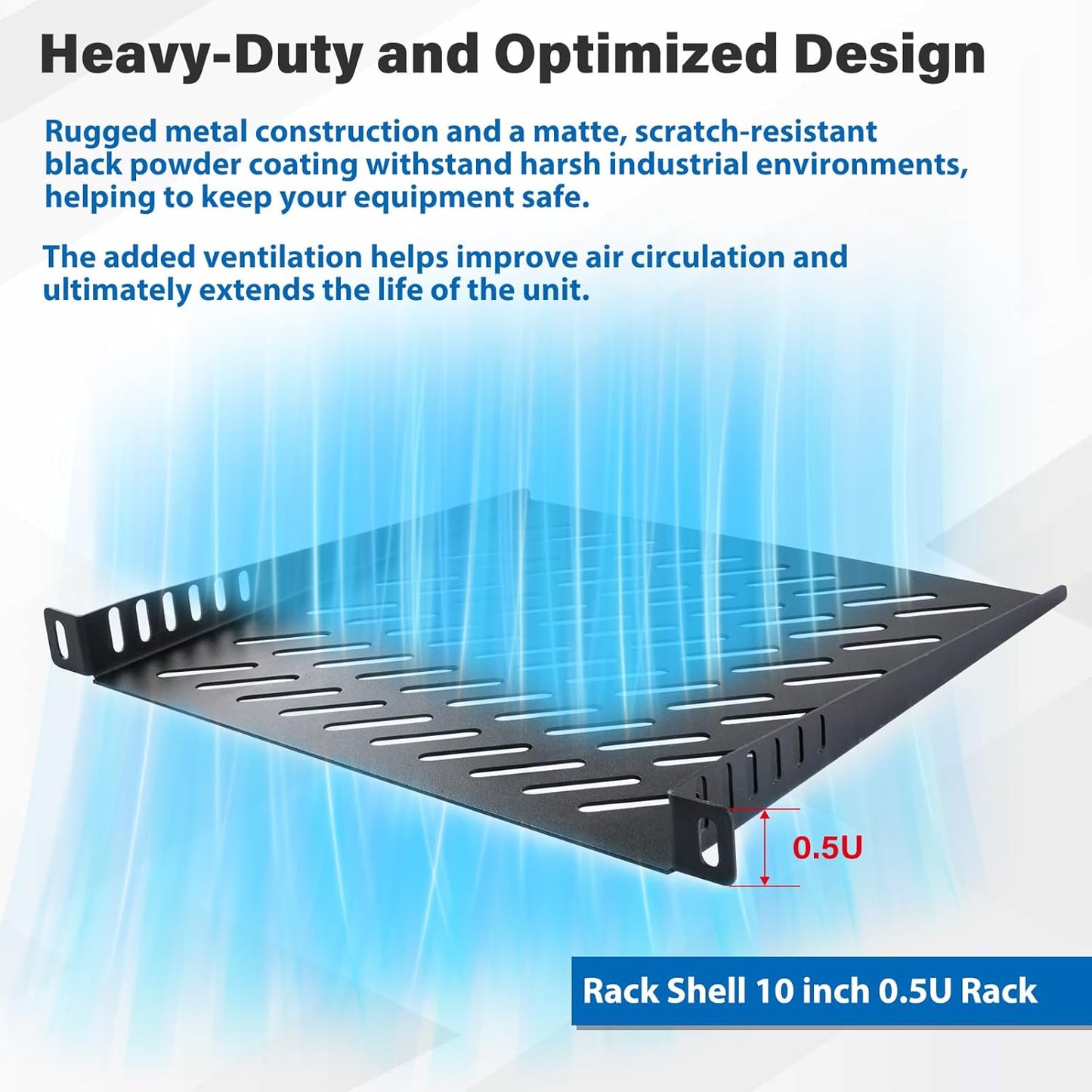 GeeekPi 0.5U 7.87" 10 Inch T1/T0 Server Rack Shelf, Depth Vented Rack Mount Cantilever Tray for Network Equipment Rack