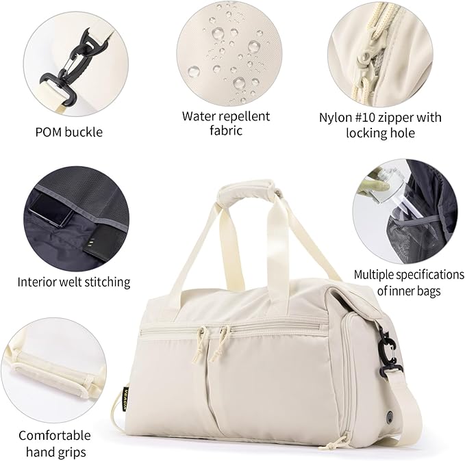Weekender Duffel Bag with Shoe Compartment And Wet Pocket-Luggage Everyday Overnight Bag for Men and Women Travel-Carry On Gym Bag