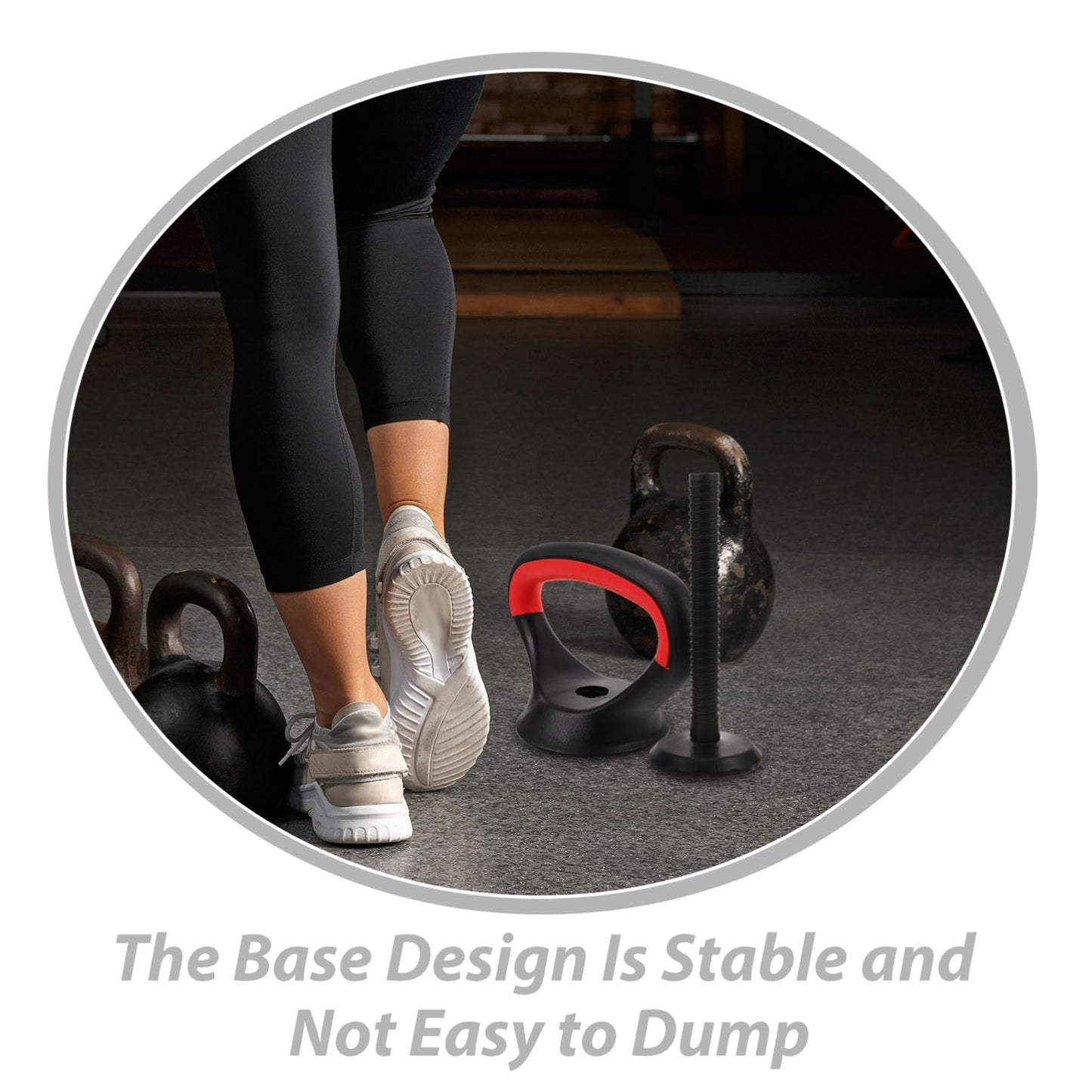 YARNOW Adjustable Kettlebell Handle with Stable Base, Kettle Bell Grip for Dumbbells, Converter for Strength Training Home Gym Weights Set, Ergonomic Gear