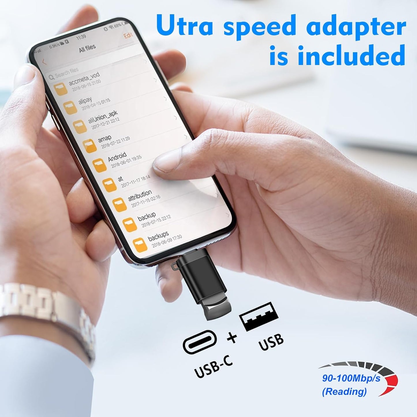 EASTBULL 16GB 2.0 5 Pack FAT32 16 5 1 USB Small Flash Drives with A USB-C Adapter, Mini USB Drives Small Thumb Drive GB