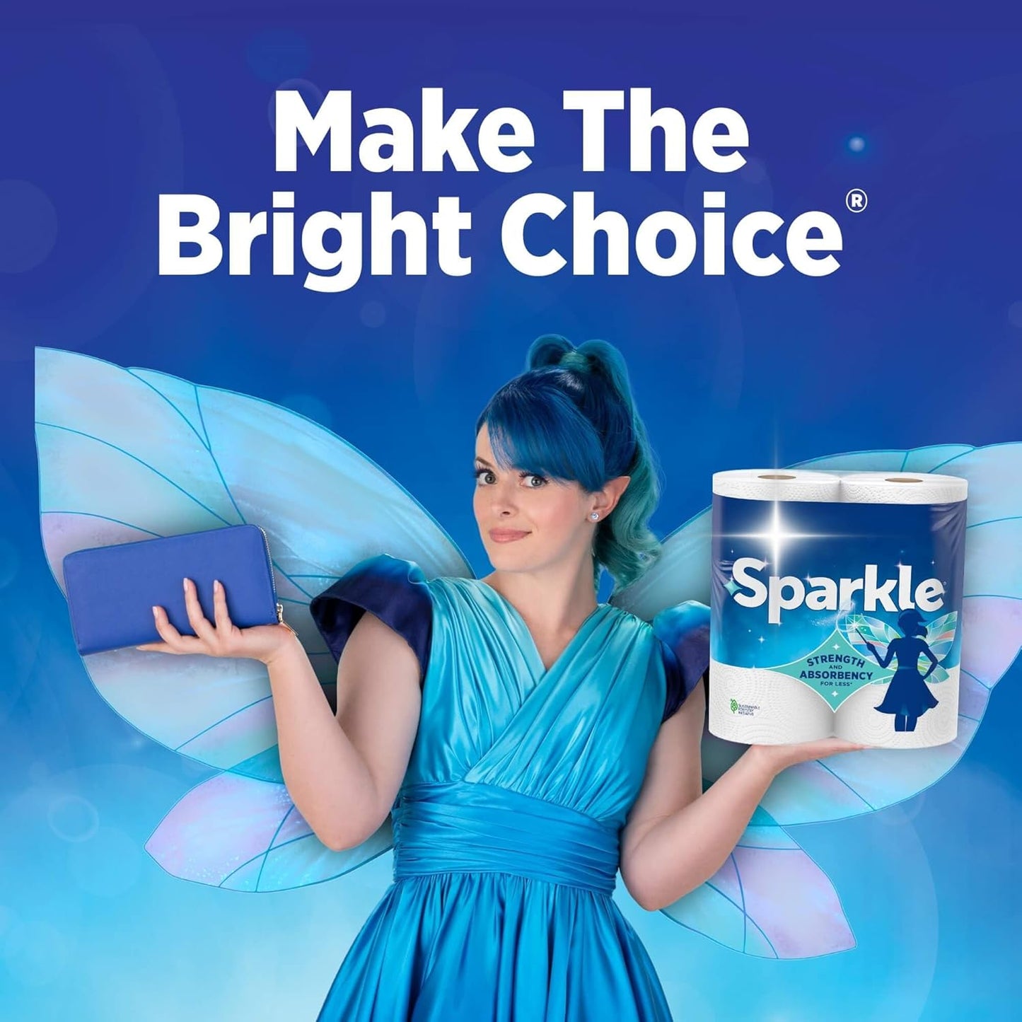 Sparkle Tear-A-Square Paper Towels - Strong 2-Ply Kitchen Towels | 3 Triple Rolls = 9 Regular Rolls