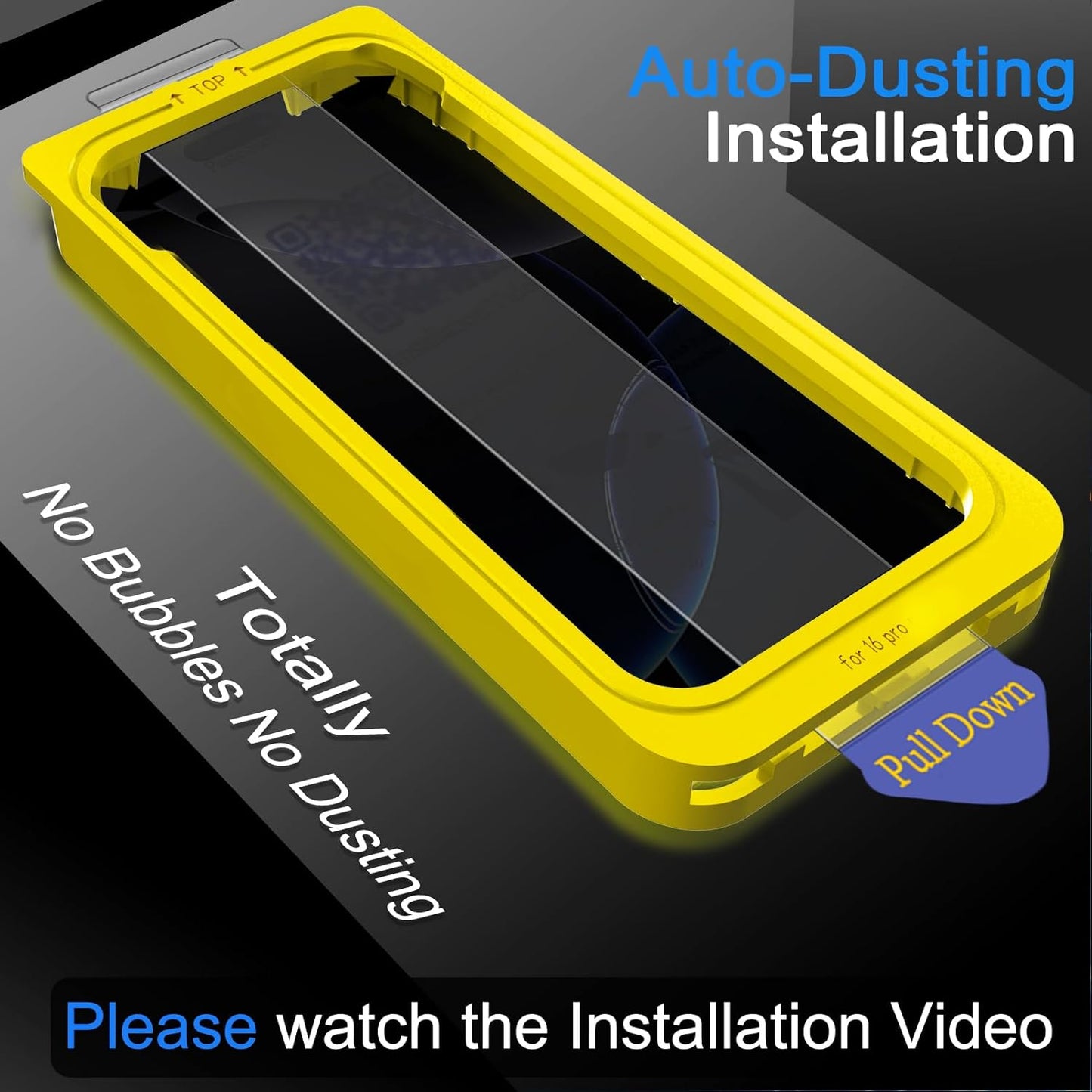 3 Pack 16 9H+ Ferilinso [Auto Dust Install] Privacy Screen Protector for iPhone Pro with Private Accessories-Camera
