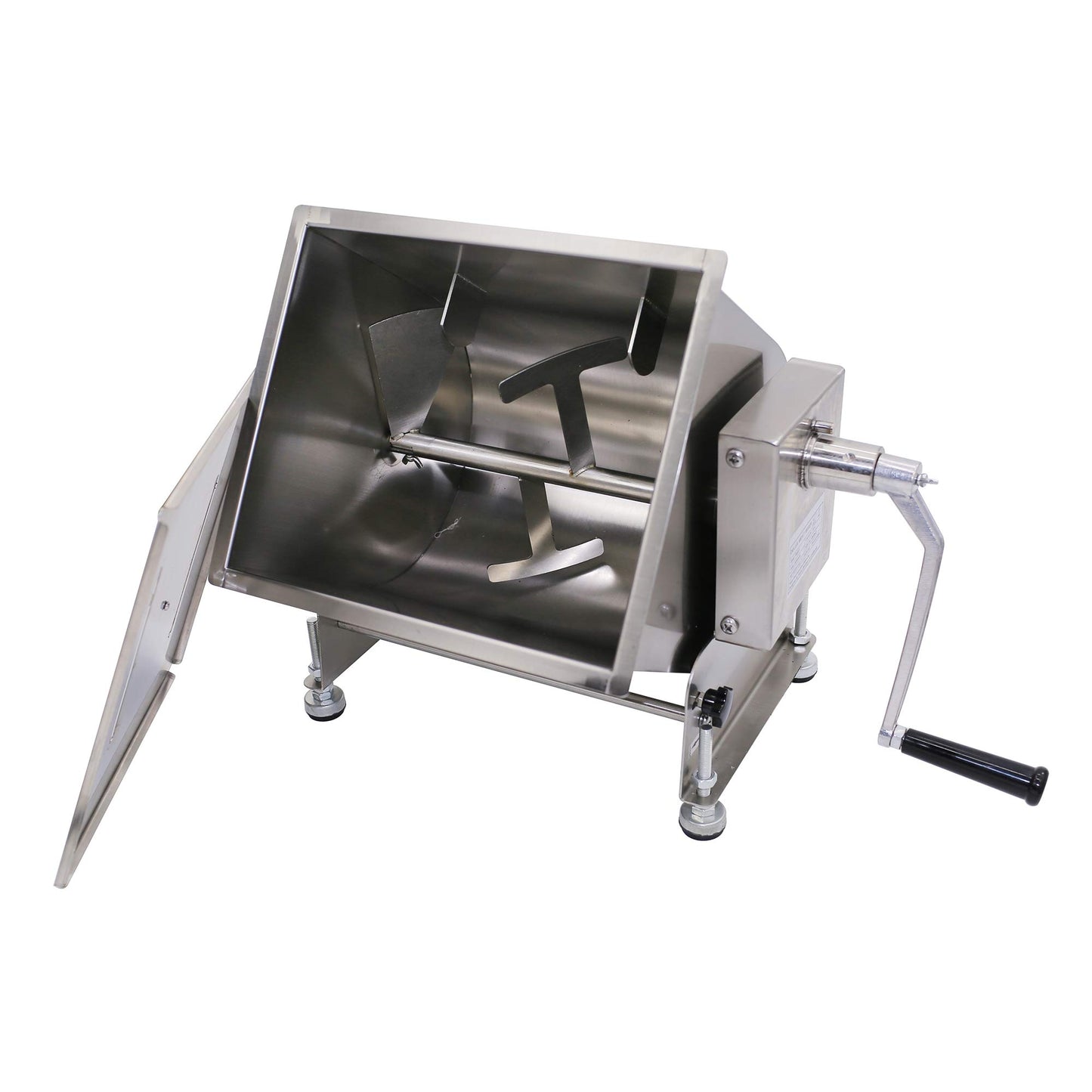 CMI Commercial Tilting Mixer Stainless Steel Manual Meat Mixers with Lid, 35Lb/20L Tilt Tank,(Mixing Maximum 35Lb for Meat),Sausage Mixer Machine Meat Processing Equipment(20L/35Lb-Tilt Tank(Gear))