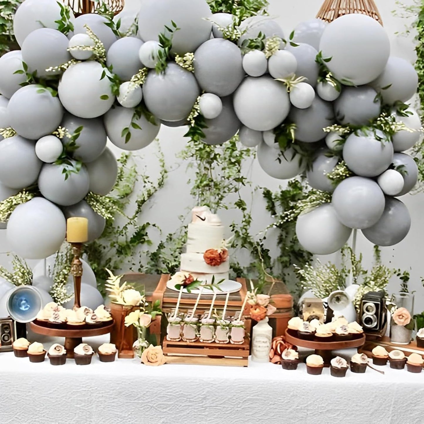 Voircoloria 110pcs Gray Balloons - 12 Inch Grey Latex Party Balloons for Celebrations & Events