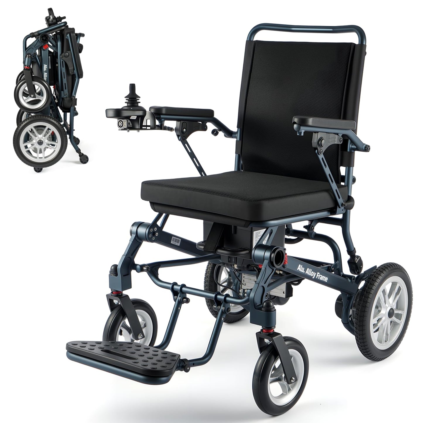 TOPIOM Electric Wheelchairs for Adults, Lightweight Foldable Motorized Electric Wheelchair for Seniors All Terrain Wheelchairs, 330lbs Support Brushless Motor & Airline Approval