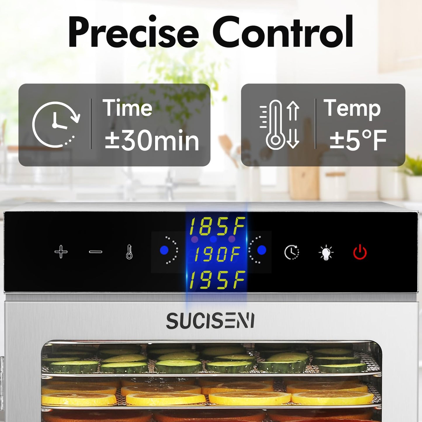 Food Dehydrator Machine 12 Stainless Steel Trays 1000W Meat Dehydrator for Home Use, 24H Timer & 195℉ Temperature Control Food Dryer for Jerky Fruit Herbs Mushroom Dog Treats