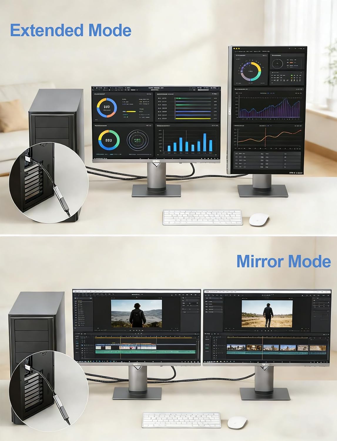 HAOISH 4K 1080P@120HZ HDMI to Displayport Adapter, Uni-Directional Display Port to HDMI for Projectors, Monitors, TVS