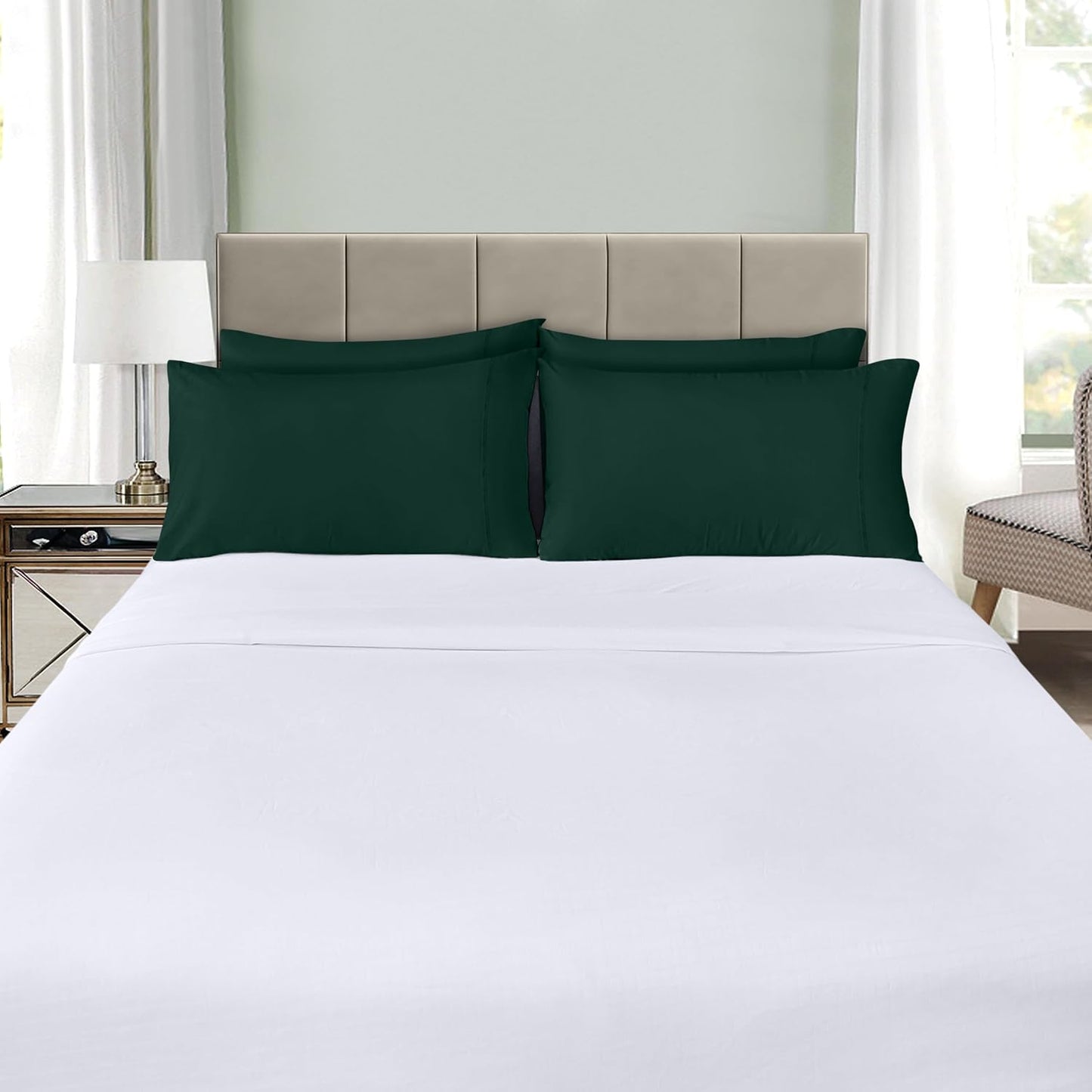 Utopia Bedding Queen Pillow Cases - Soft Brushed Microfiber - 4 Pack | Fade & Shrinkage Resistant - 20 X 30 Inches (Emerald)