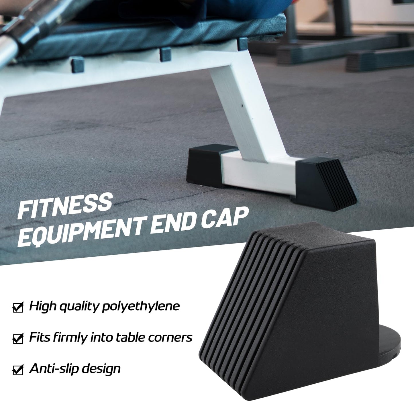 2 Pieces Fitness Equipment End Cap Gym Equipment Fitness Accessories Floor Protectors Replacement Workout Square End Cap, 50x50mm